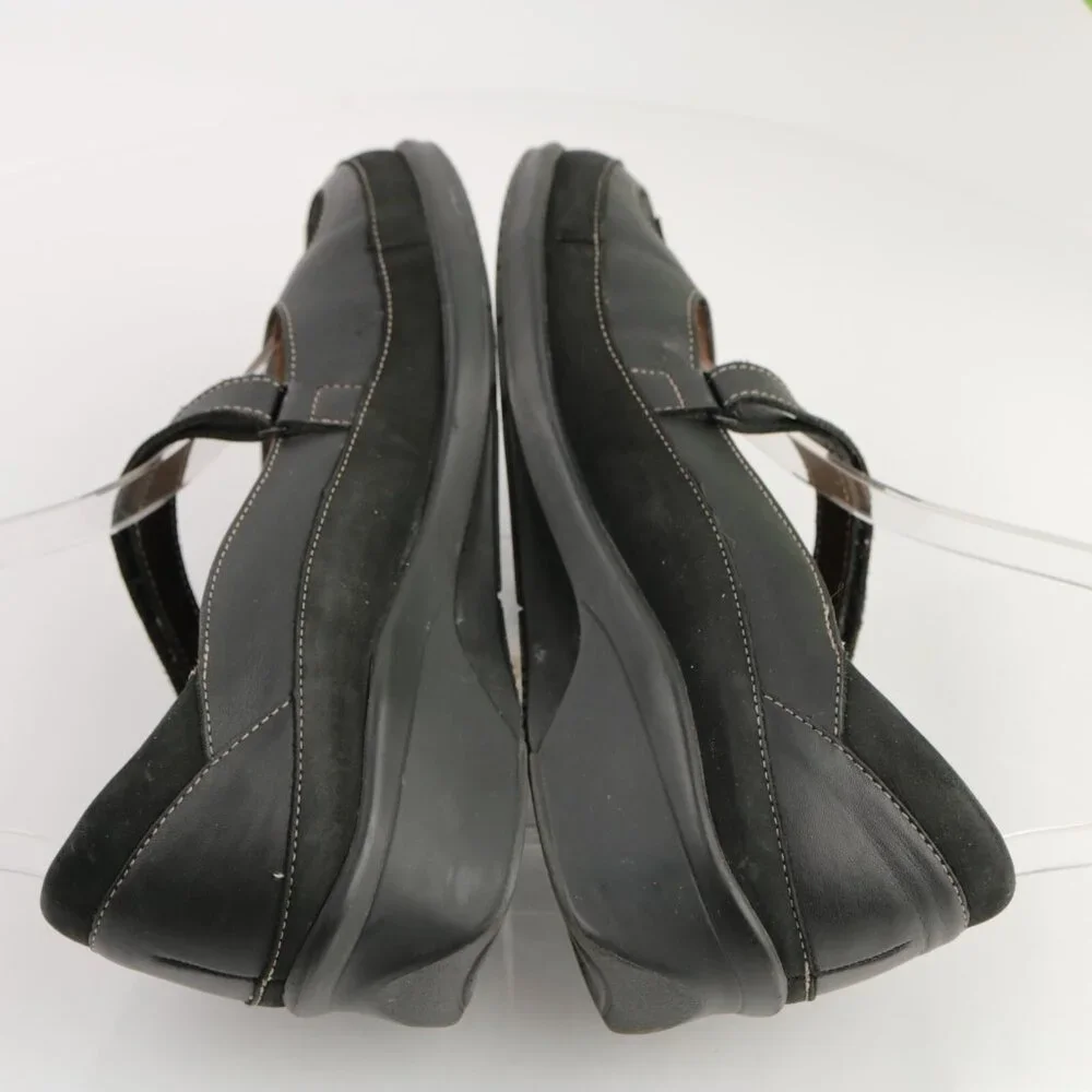 Finn Comfort Womens Glendale Mary Jane Shoe Size 37 6 Black Leather Flats Loafer